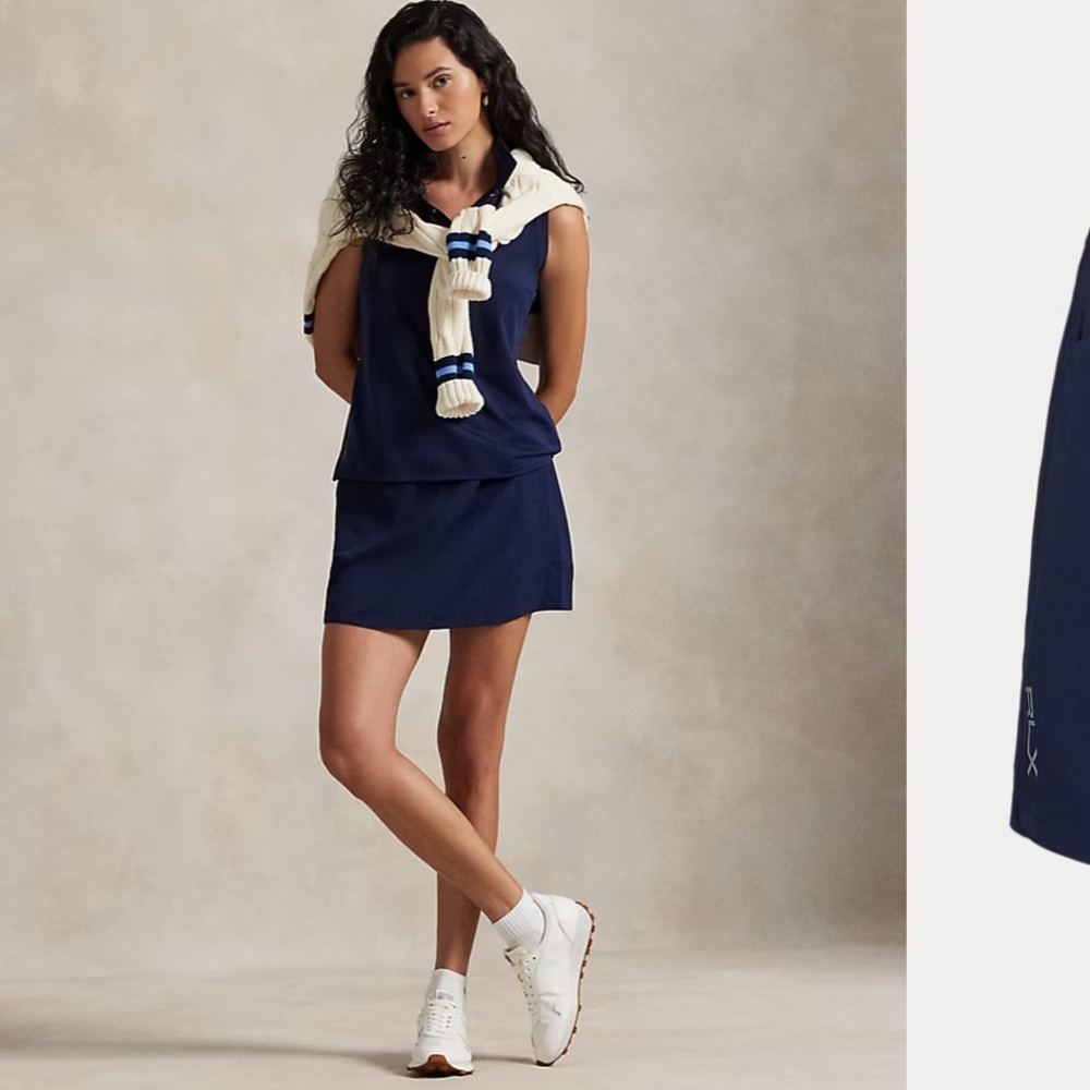 Ralph Lauren RLX 17" Four-Way-Stretch Skort / 17 inch gold core navy blue